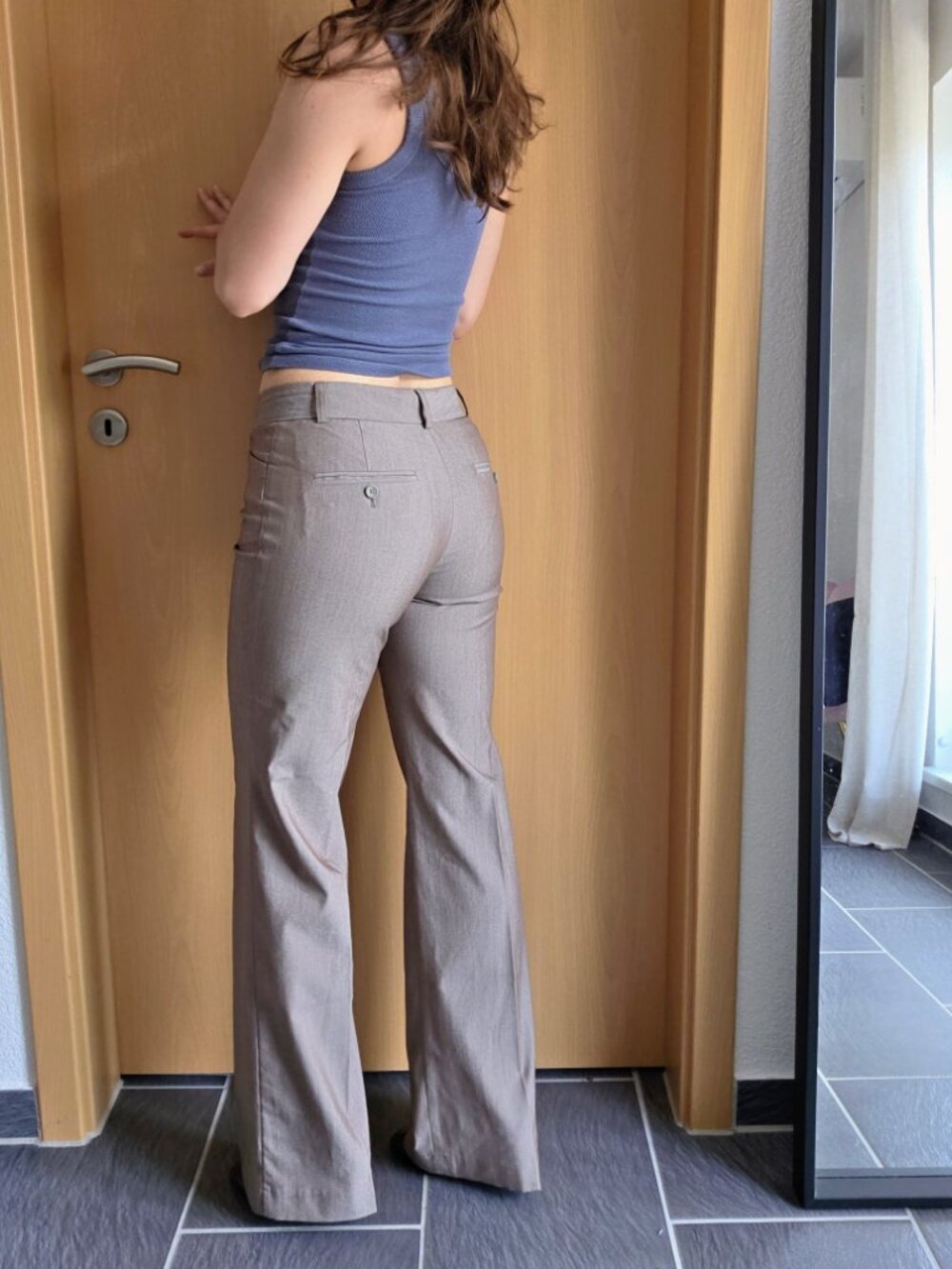 Express Design Studio Tan Editor Wide Leg Trouser Pants Women's 0 - Picture 3 of 9